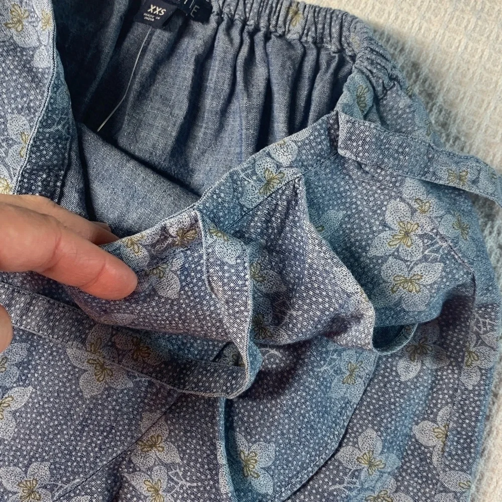 J crew Mercantile NWT 100% cotton floral faux wrap skirt size XXS